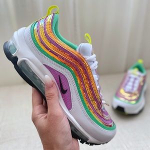 Nike Air Max 97 White Green Fuchsia Glow New